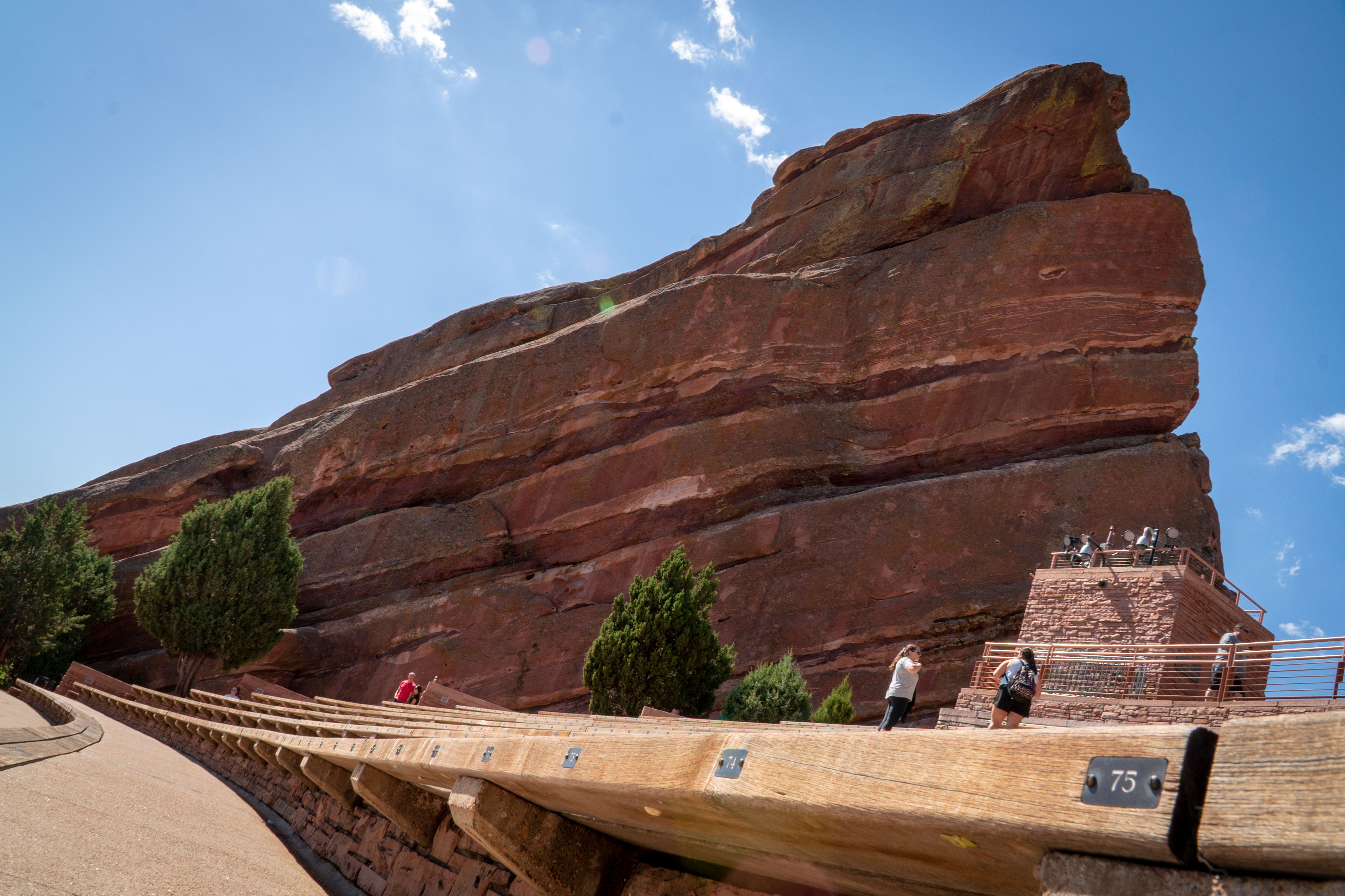 A sunny day at Red Rocks Amphitheatre in Morrison, September 2019.