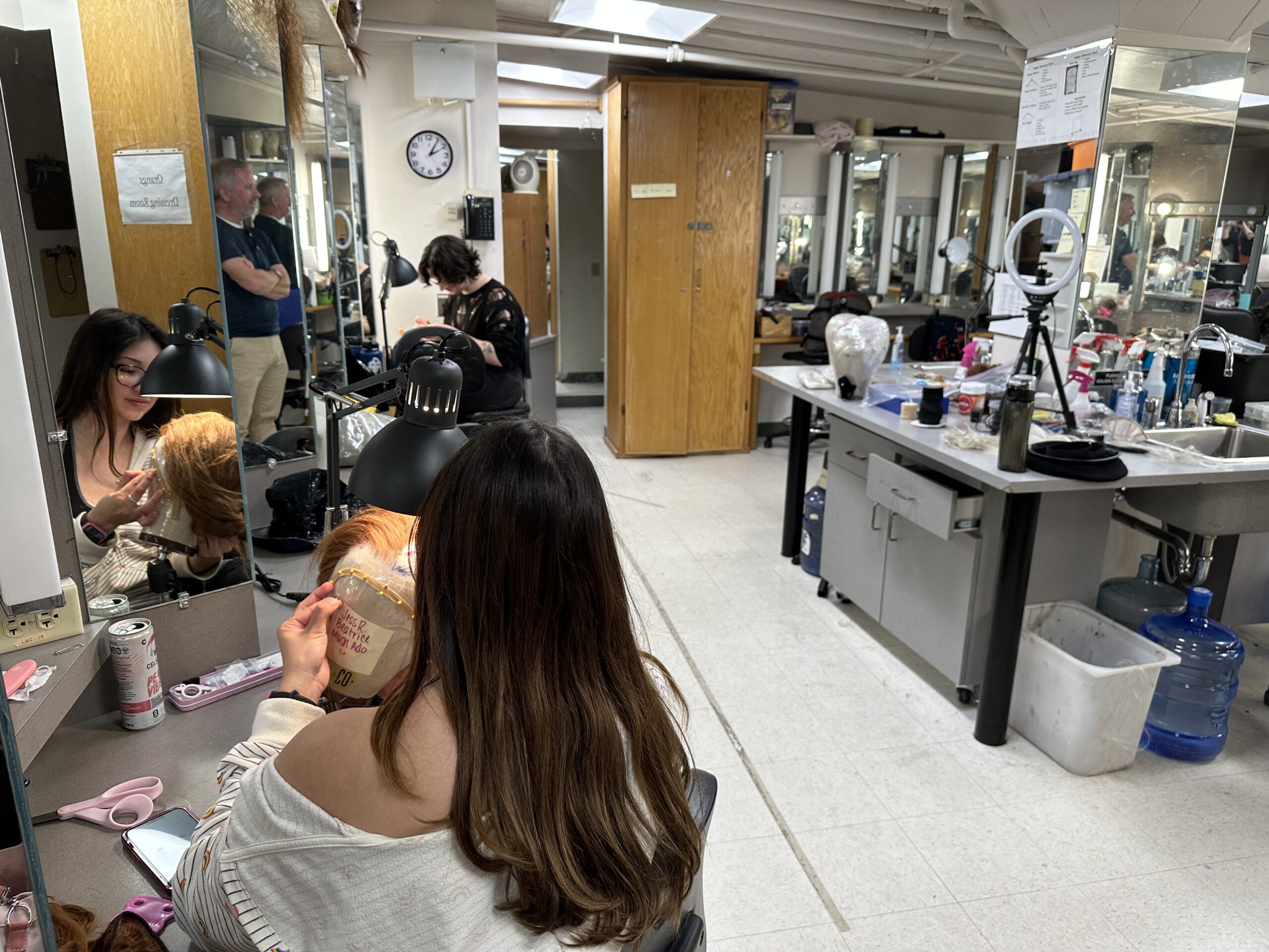 Ivy Vidal works on a wig on the campus of the University of Colorado Boulder for use during this year&#039;s Colorado Shakespeare Festival.