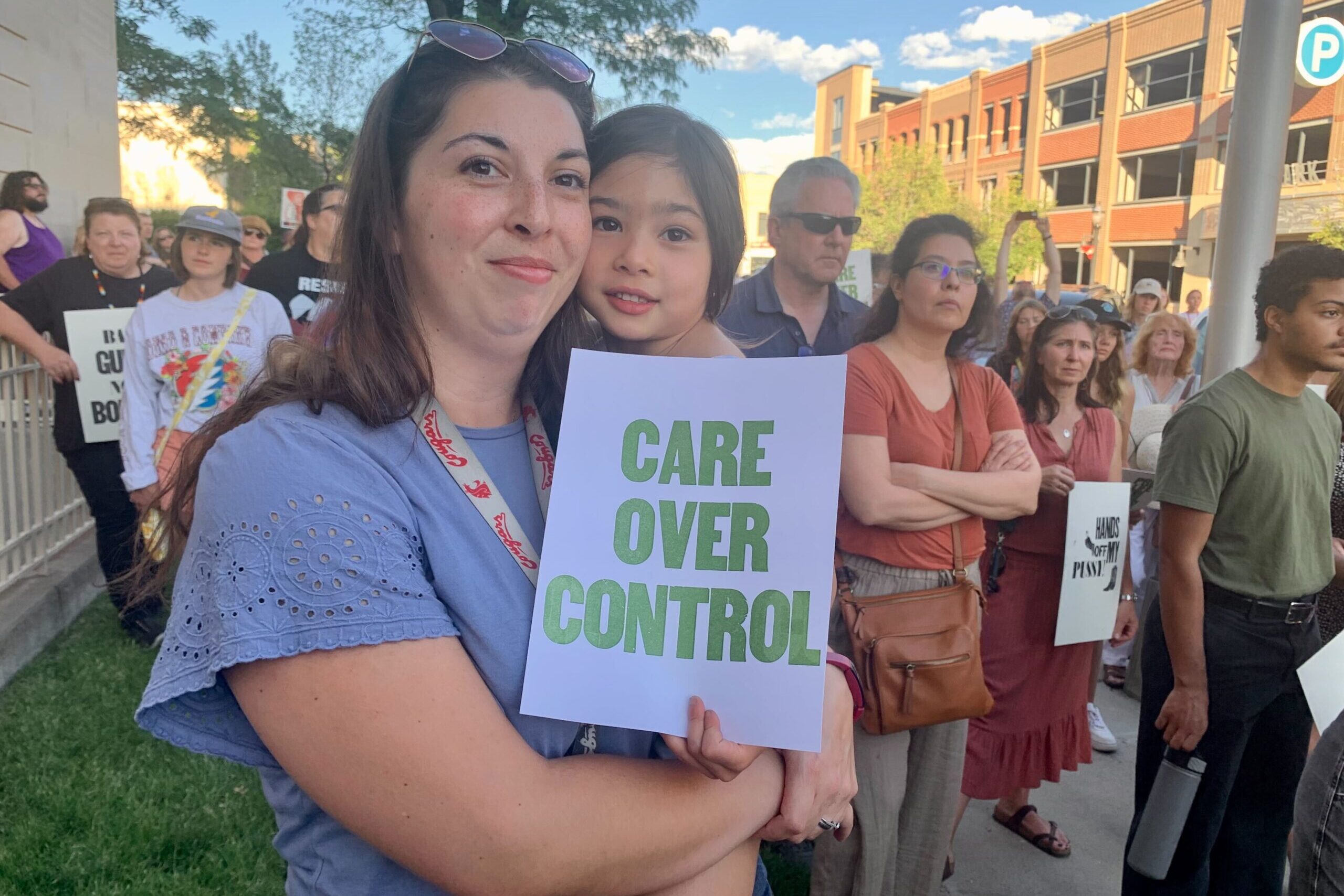 A large crowd gathered outside the federal courthouse in Grand Junction on Friday, June 24, 2022 to protest the overturning of Roe vs. Wade by the U.S. Supreme Court made earlier in the day.