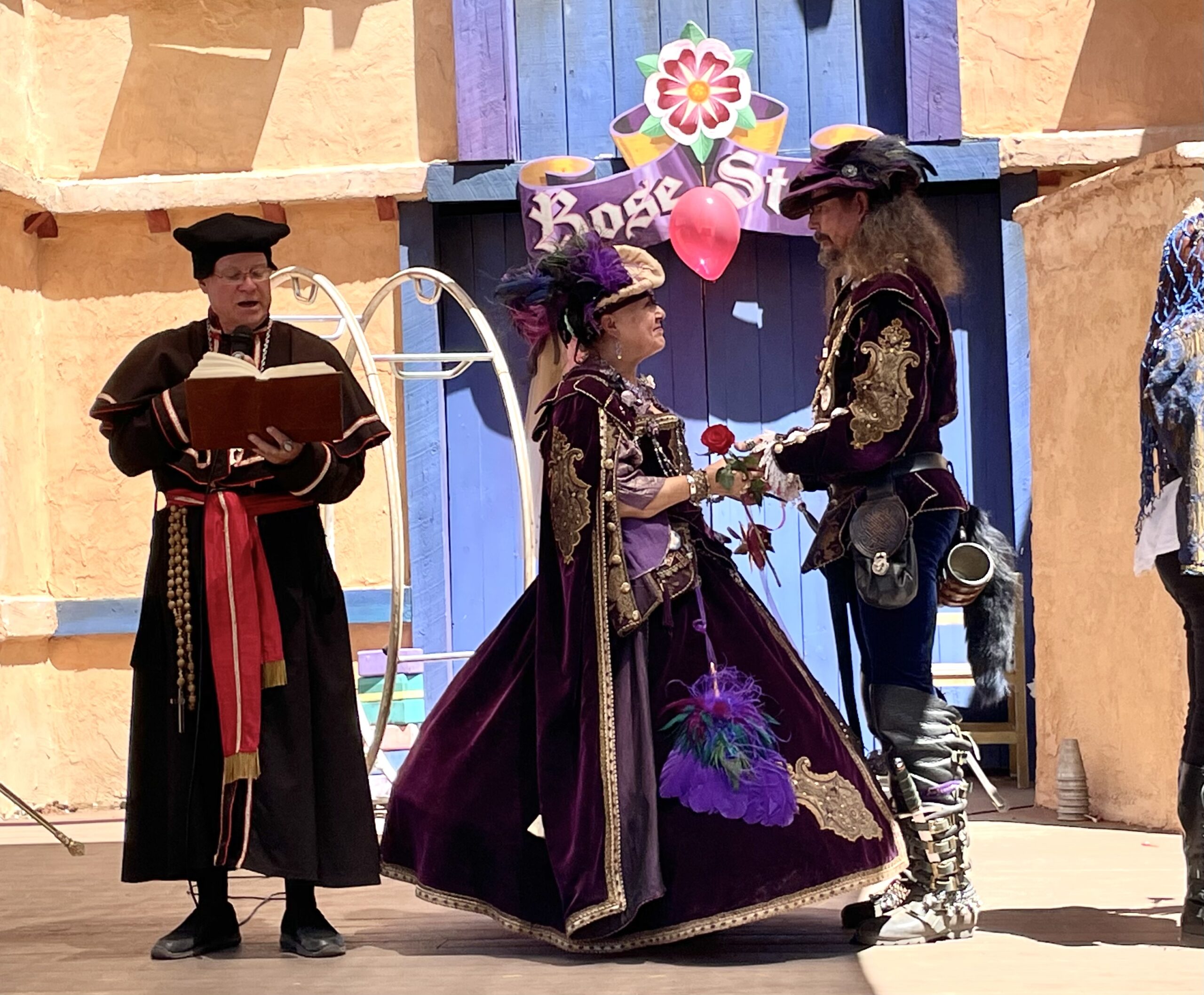Couples renew their vows onstage during the Colorado Renaissance Festival June 30, 2023. 